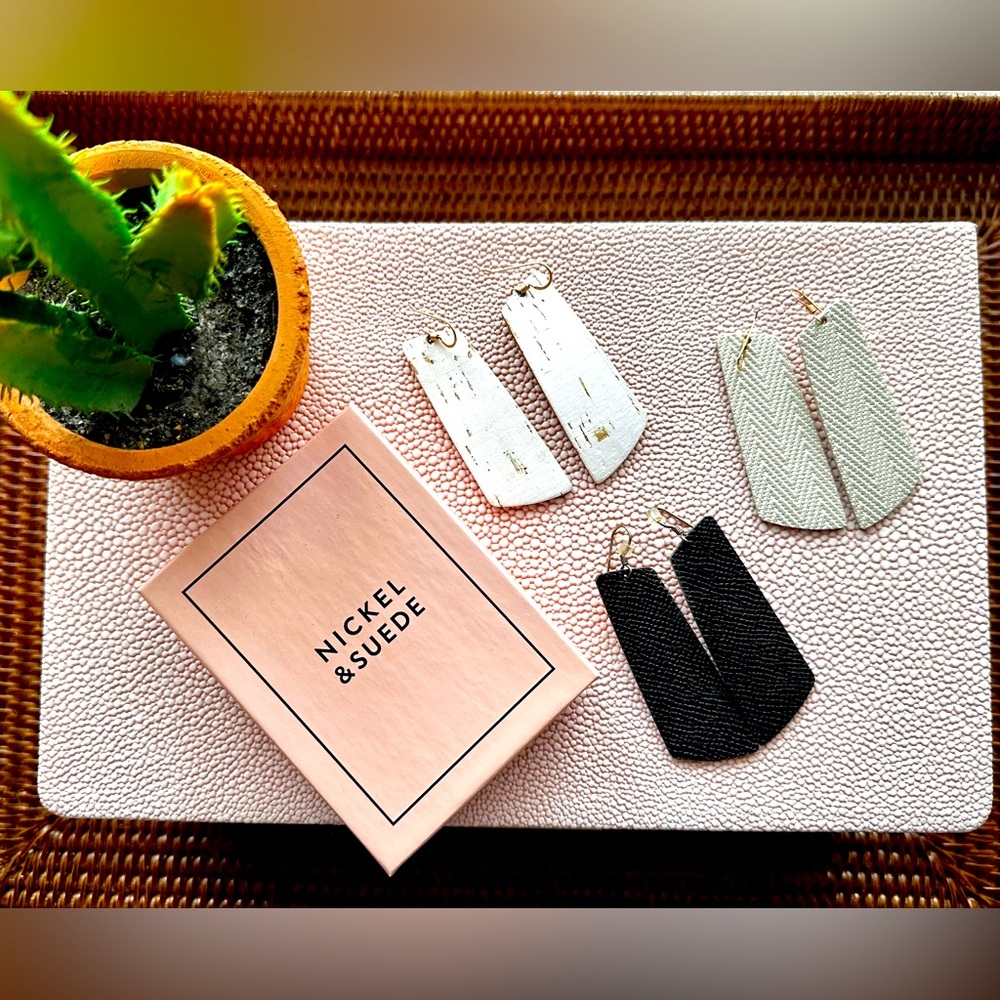 Nickel & Suede Gems